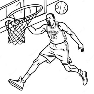 Kevin Durant Dunkar Basketboll Malarbild 21453-19775