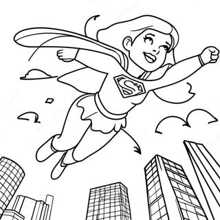 Supergirl Flyger Genom Himlen Malarbild 22174-20487