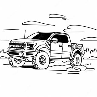 Ford Raptor Off Road Malarbild 23003-21139