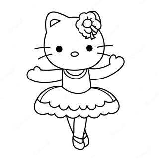 Hello Kitty Ballerina Kontur Farglaggningssida 23293-21370