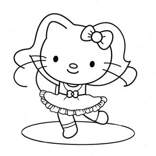 Sot Hello Kitty Ballerina Dansande Farglaggningssida 23294-21373