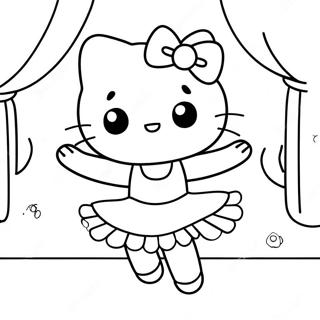 Sot Hello Kitty Ballerina Dansande Farglaggningssida 23294-21374