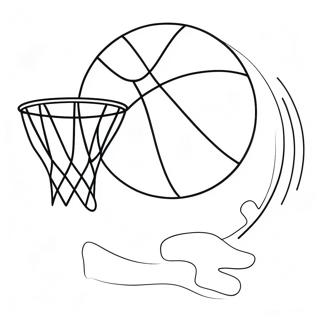 Rolig Basketbollring Med Boll Farglaggningssida 23334-21407