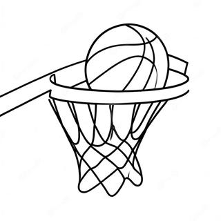 Rolig Basketbollring Med Boll Farglaggningssida 23334-21408