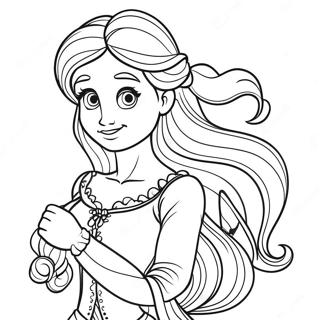 Rapunzel Med Langt Har Malarbild 23424-21477