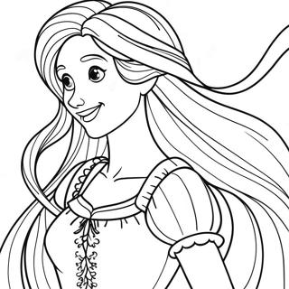 Rapunzel Med Langt Har Malarbild 23424-21651