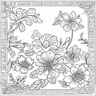 Chinoiserie Blommonster Malarbild 23433-21484