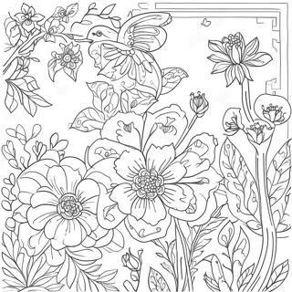 Chinoiserie Blommonster Malarbild 23433-21656