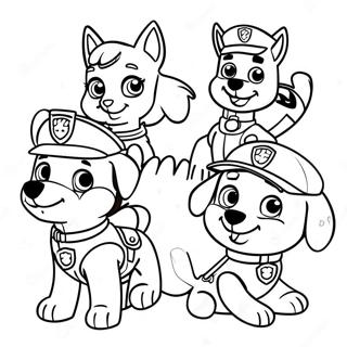 Charmiga Paw Patrol Karaktarer Vid Tacksagelse Malarbild 23554-21583