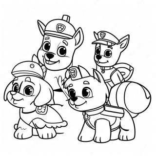 Charmiga Paw Patrol Karaktarer Vid Tacksagelse Malarbild 23554-21754