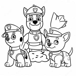 Charmiga Paw Patrol Karaktarer Vid Tacksagelse Malarbild 23554-21755