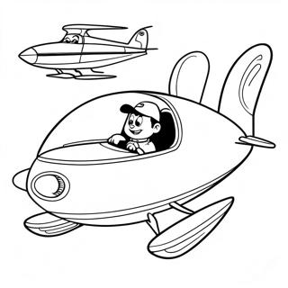 George Jetson Flygande Bil Malarbild 23674-21852