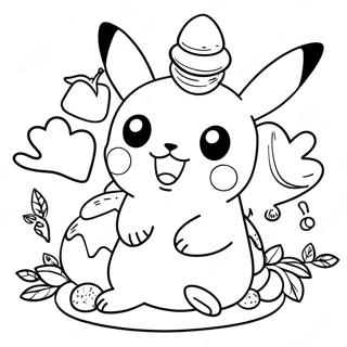 Pikachu Med Thanksgiving Kalkon Malarbild 24455-22466