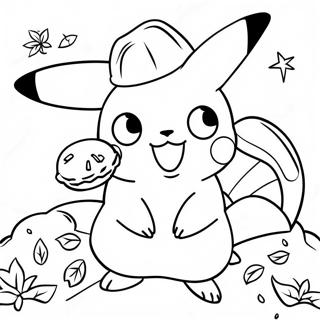 Pikachu Med Thanksgiving Kalkon Malarbild 24455-22468