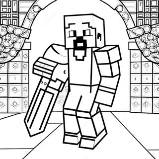 Minecraft Steve Med Diamantrustning Farglaggningssida 24716-22666