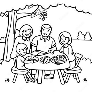 Glad Familj Picknick Malarbild 24936-22841