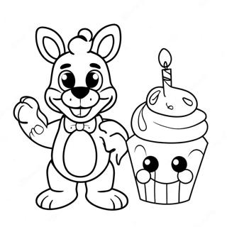 Chica Fnaf Med Cupcake Malarbild 25667-23607