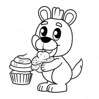 Chica Fnaf Med Cupcake Malarbild 25667-23608