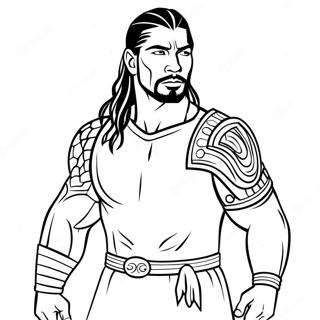 Roman Reigns I Aktion Malarbild 25977-23853