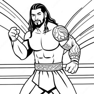 Roman Reigns I Aktion Malarbild 25977-23855