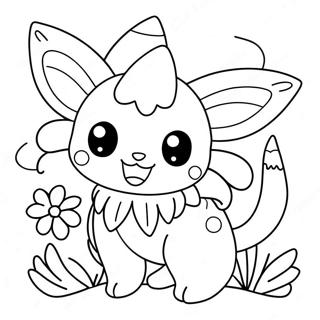 Sot Vaporeon Med Blommor Malarbok 26443-24213