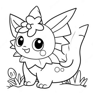 Sot Vaporeon Med Blommor Malarbok 26443-24214