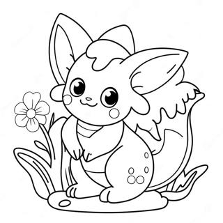 Sot Vaporeon Med Blommor Malarbok 26443-24215