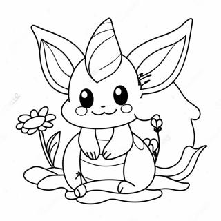 Sot Vaporeon Med Blommor Malarbok 26443-24216