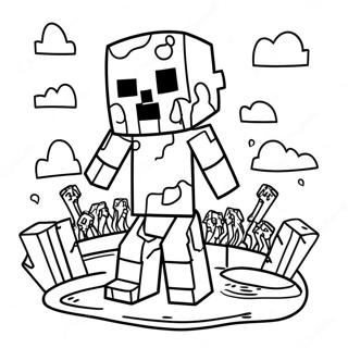 Minecraft Zombie Malarbild 27533-25066