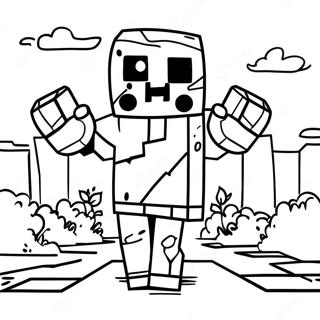 Minecraft Zombie Malarbild 27533-25068