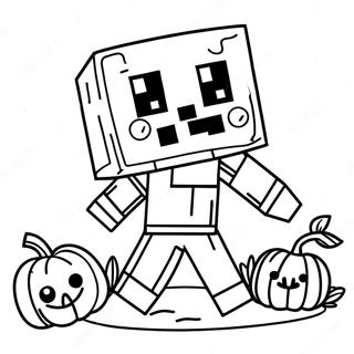 Sot Minecraft Zombie Med Pumpa Malarbild 27534-25069