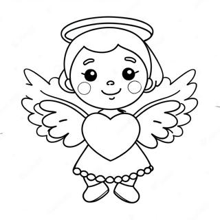 Sot Liten Angel Med Hjarta Malarbild 30049-27040