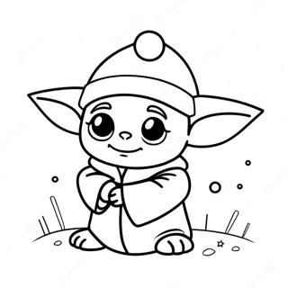 Sot Baby Yoda Med Tomteluva Malarbild 30139-27112