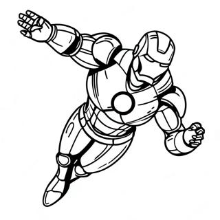 Iron Man Flygande I Aktion Malarbild 3029-2478