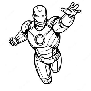 Iron Man Flygande I Aktion Malarbild 3029-2479