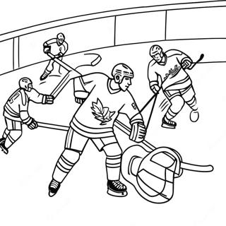 Spannande Hockeymatch Scen Malarbild 302-246