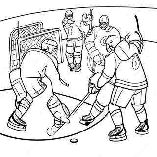 Spannande Hockeymatch Scen Malarbild 302-248