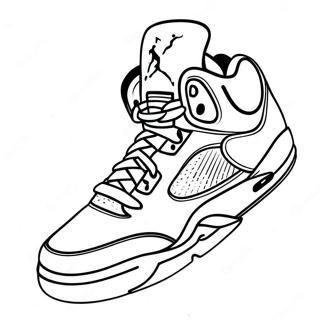 Klassiska Jordan 5 Sneakers Malarbok 30349-27276