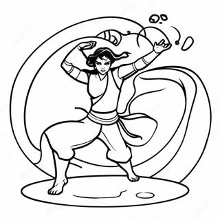 Korra I Sin Vattenbending Pose Malarbild 30569-27449