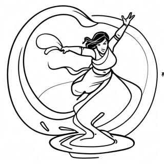 Korra I Sin Vattenbending Pose Malarbild 30569-27452