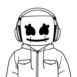 Dj Marshmello Med Fargglada Horlurar Malarbild 30789-27625