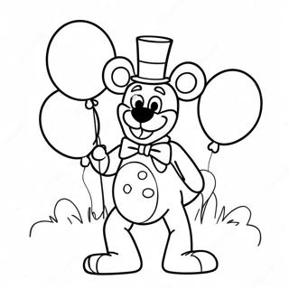 Farglaggningssida For Toy Freddy Med Fargglada Ballonger 31249-27993