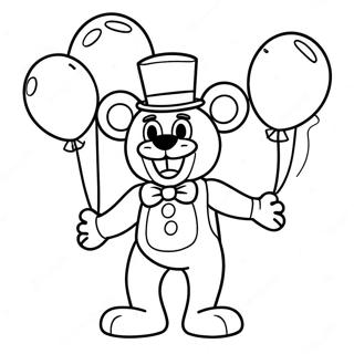 Farglaggningssida For Toy Freddy Med Fargglada Ballonger 31249-27995