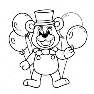 Farglaggningssida For Toy Freddy Med Fargglada Ballonger 31249-27996