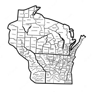 Wisconsin Delstatens Kontur Malarbok 31538-28222