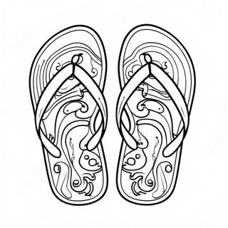 Fargglada Flip Flops Pa Stranden Malarbild 31699-14162