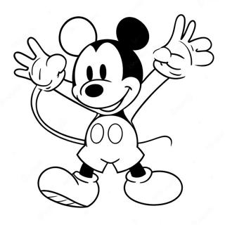 Farglaggningssida Med Mickey Mouse I En Lekfull Pose 32370-16793