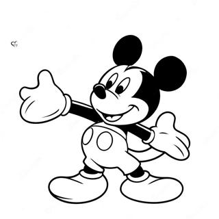 Farglaggningssida Med Mickey Mouse I En Lekfull Pose 32370-16794