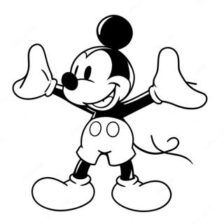 Farglaggningssida Med Mickey Mouse I En Lekfull Pose 32370-16795