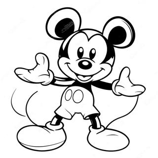 Farglaggningssida Med Mickey Mouse I En Lekfull Pose 32370-16796